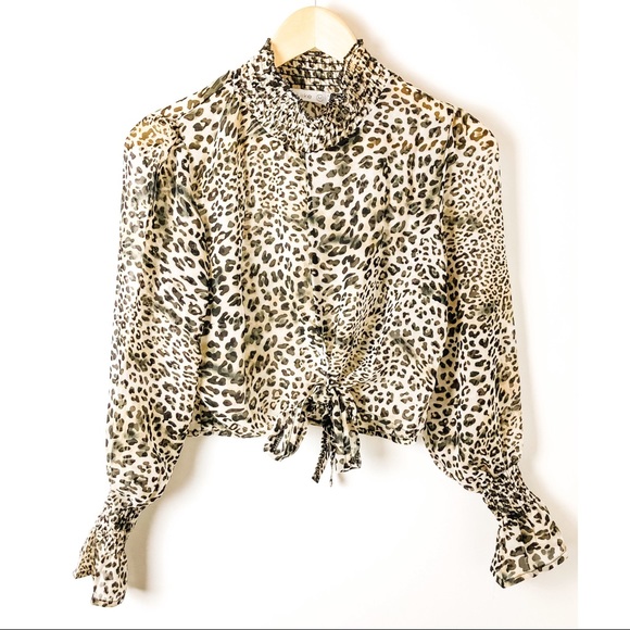 NEW Sheer leopard print blouse - Picture 2 of 6